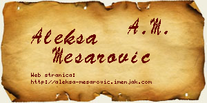 Aleksa Mesarović vizit kartica